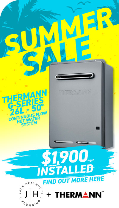 Click here to find out more about Jack Heathcote Plumbing Summer Sale on Thermann Hot Water Units located in Geelong and the Bellarine